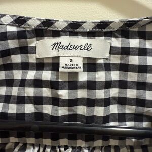 Madewell Gingham Black and White Blouse